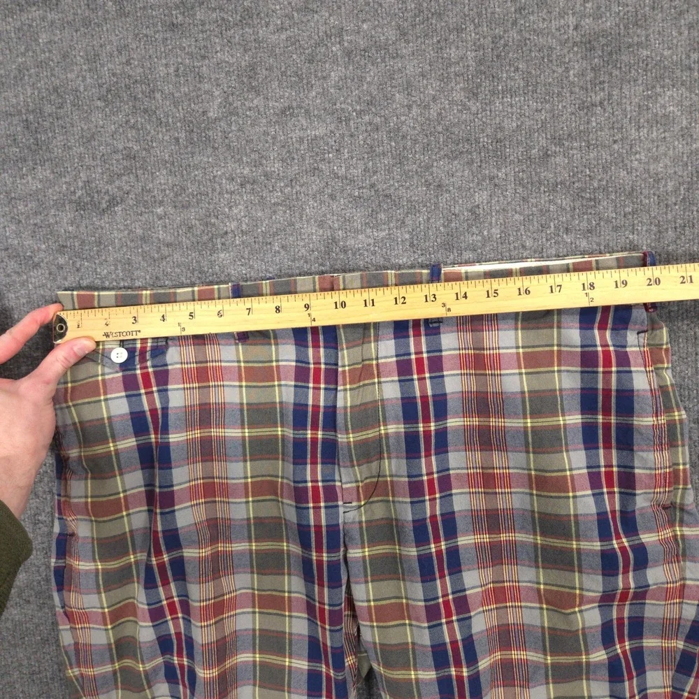 Polo Ralph Lauren Shorts Mens 40 Madras Plaid Chino Preppy Casual 10